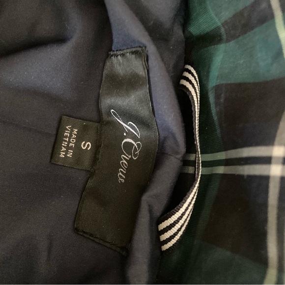 J. Crew Tartan Plaid Belted Puffer Jacket Small - Picture 8 of 8